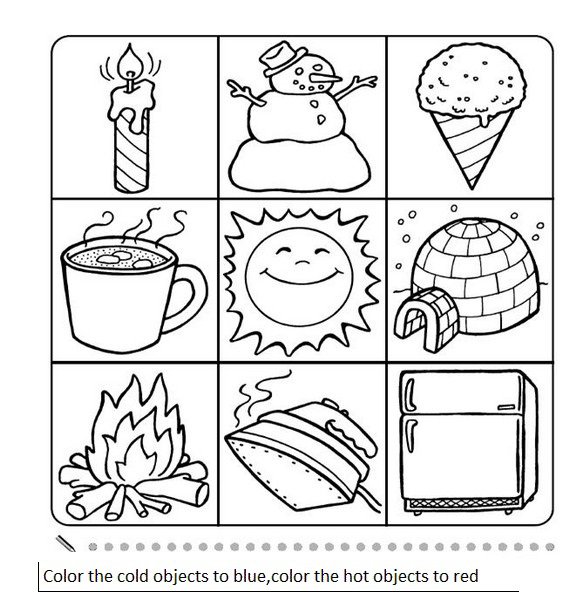 Hot And Cold Worksheets For Kindergarten