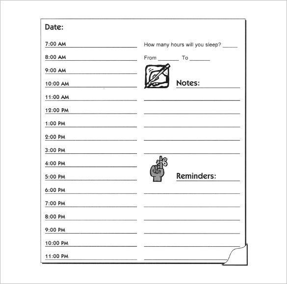 Hourly Schedule Template