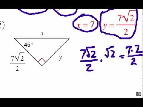 How To Solve Special Right Triangles  Problem Set  1