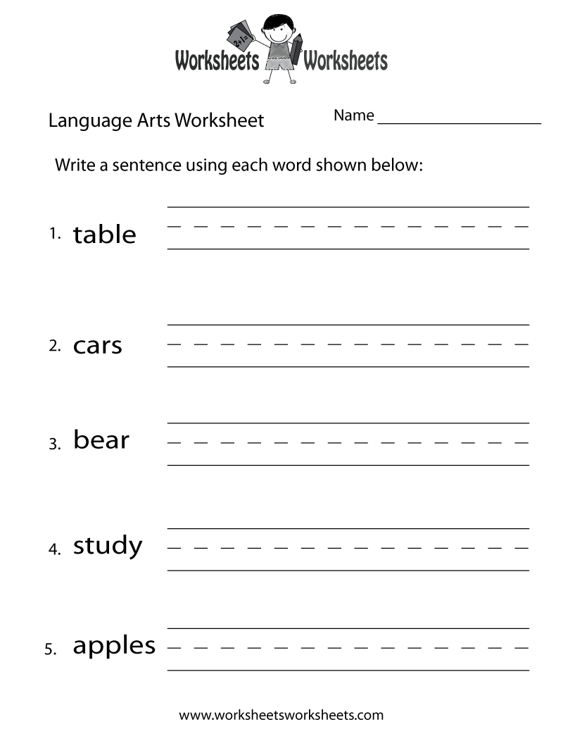 Language Arts Free Worksheets