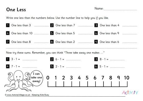 Less Worksheets Set 1