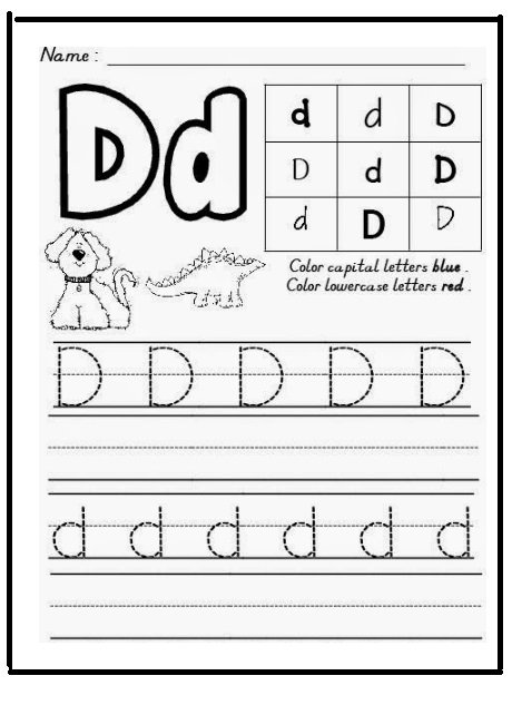 Letter D Worksheet For Preschool Worksheets For All