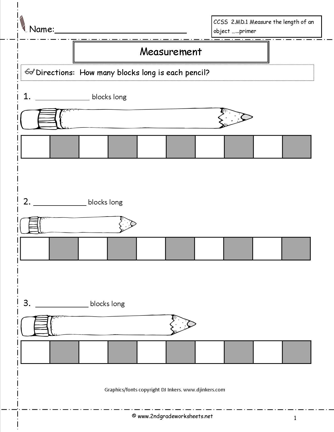 Measurement Worksheets For First Grade Free Liry  Measurement