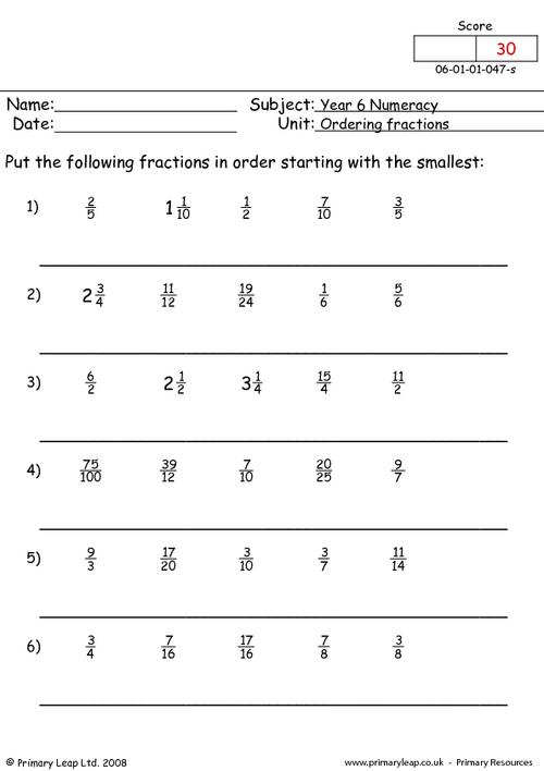 Ordering Fractions And Decimals Worksheet Worksheets For All Free Worksheets Samples
