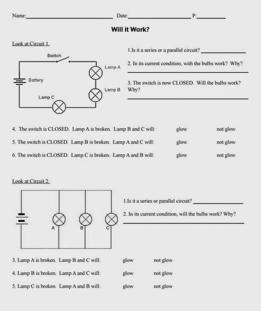 Parallel And Series Circuits Worksheet Worksheets For All