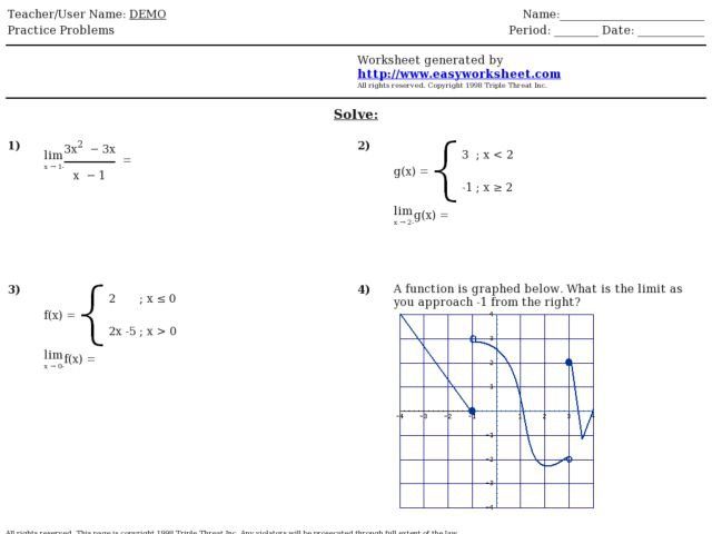 Piecewise Functions Worksheet And Answers Worksheets For All