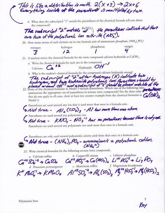 Polyatomic Ions Worksheet With Answers Worksheets For All