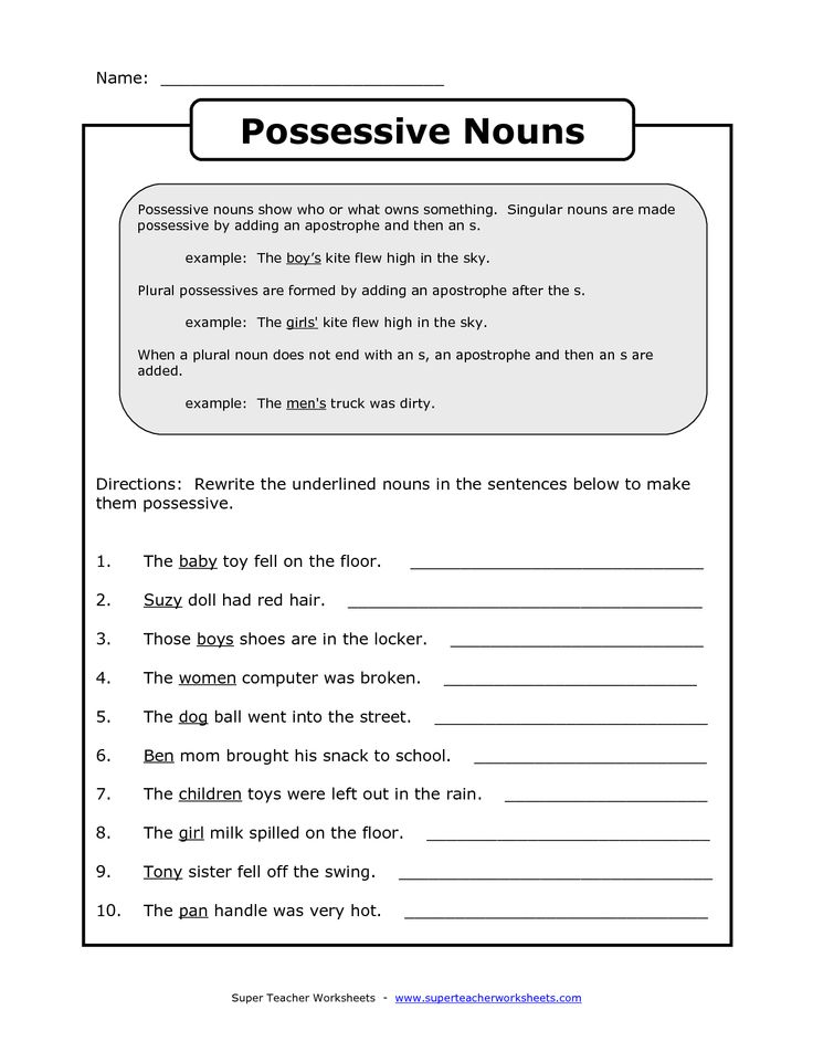 Possessive Nouns Worksheets Bunch Ideas Of Possessive Nouns