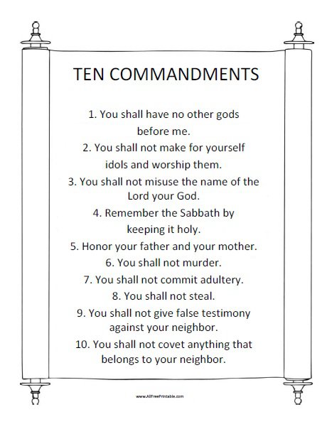 Printable 10 Commandments Free Printable Ten Commandments