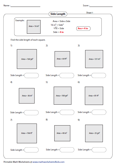 Rectangle Worksheets