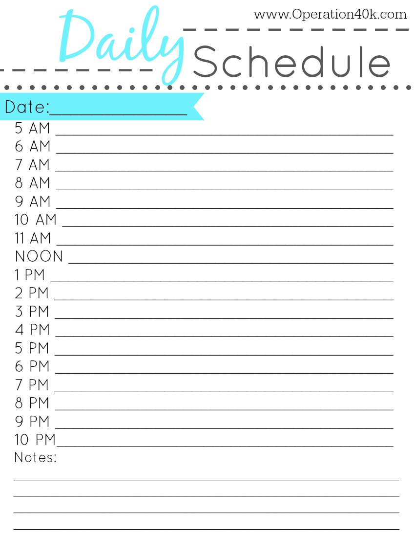 Schedule Worksheet Printable The Best Worksheets Image Collection