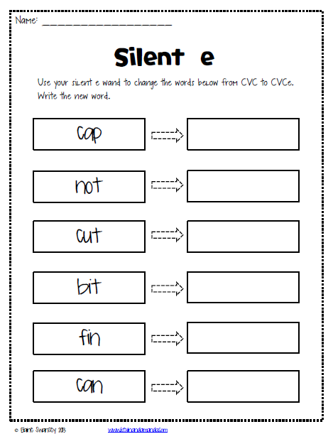Silent E Worksheets {free}