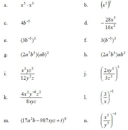 Simplify Expressions With Exponents Worksheets Worksheets For All
