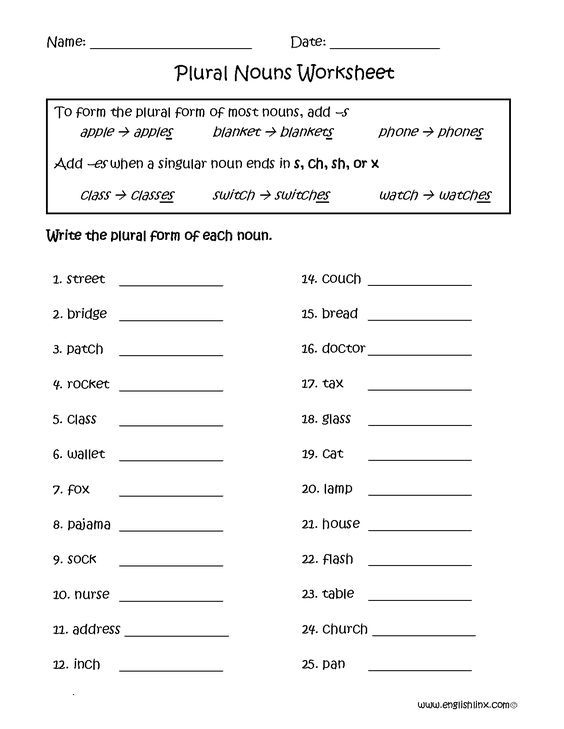 Singular And Plural Nouns Worksheet Grade 6 Worksheets For All