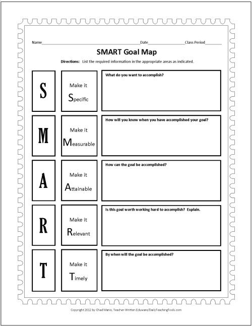 Smart Goal Worksheet Worksheets For All