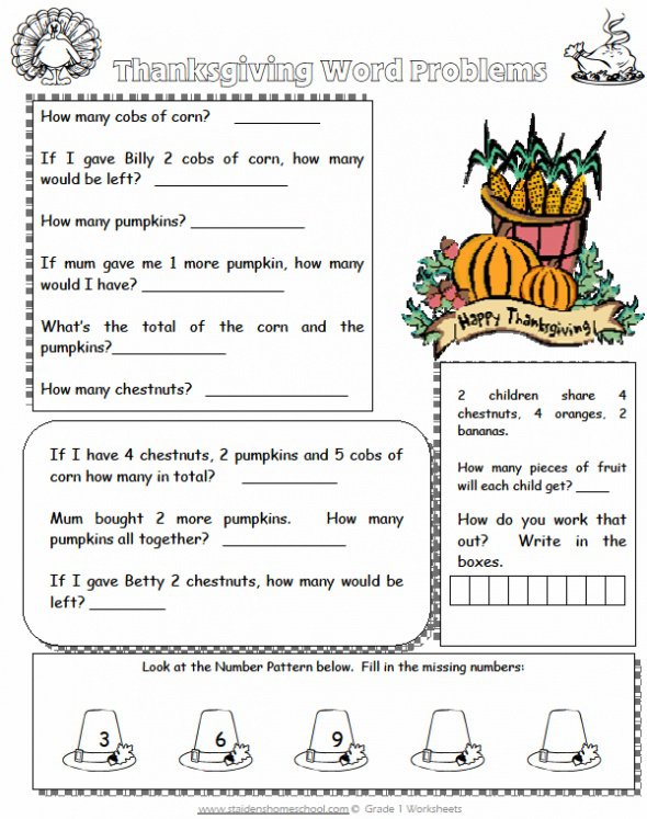 Thanksgiving Therapy Worksheets : Math Sealing Margiesmessages
