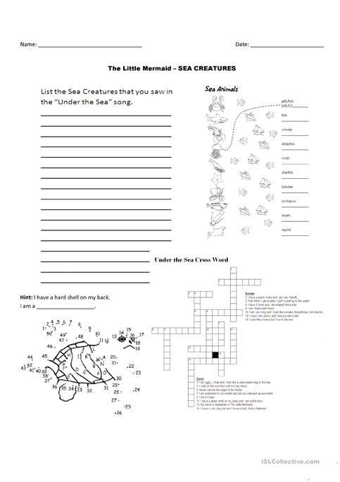 The Little Mermaid Worksheet Worksheet