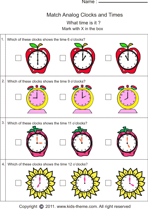 Time Worksheets