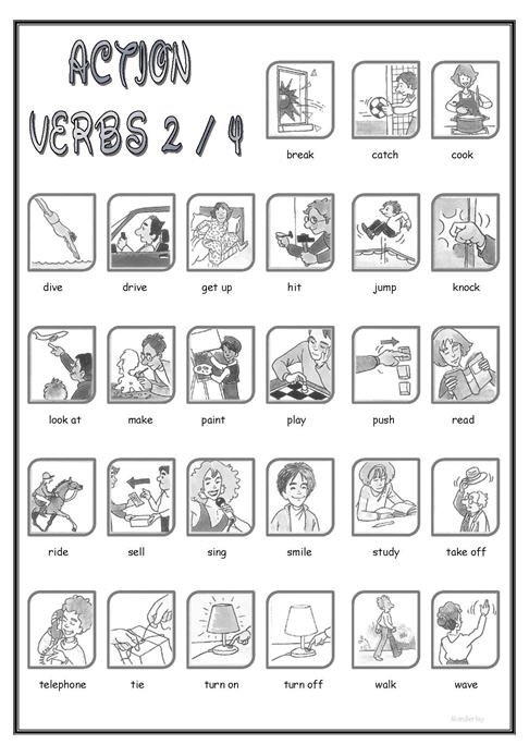Verbs Pictionary | Free Worksheets Samples