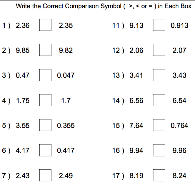 Worksheets On Decimals For Grade 5 Worksheets For All | Free Worksheets