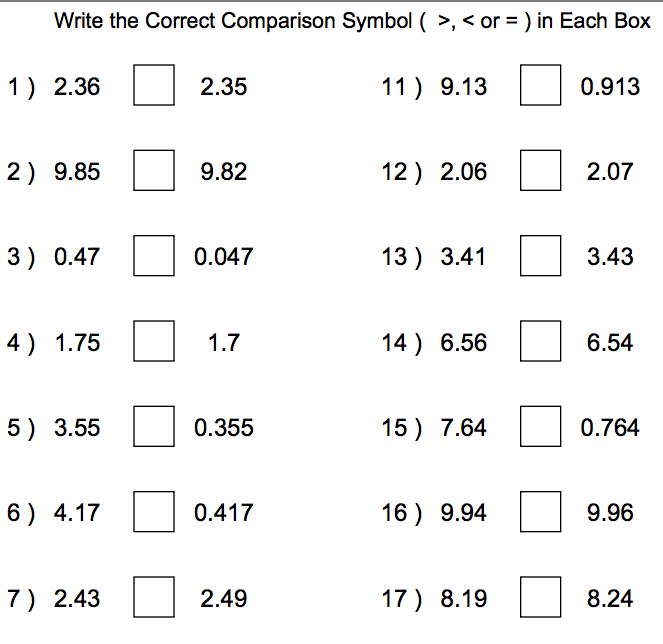 Worksheets On Decimals For Grade 5 Worksheets For All