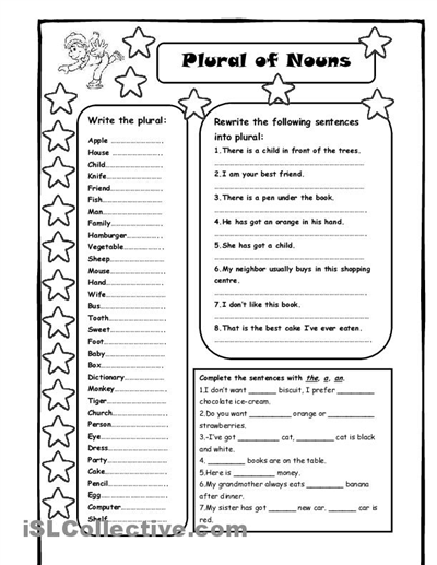 Worksheets With Plural Nouns