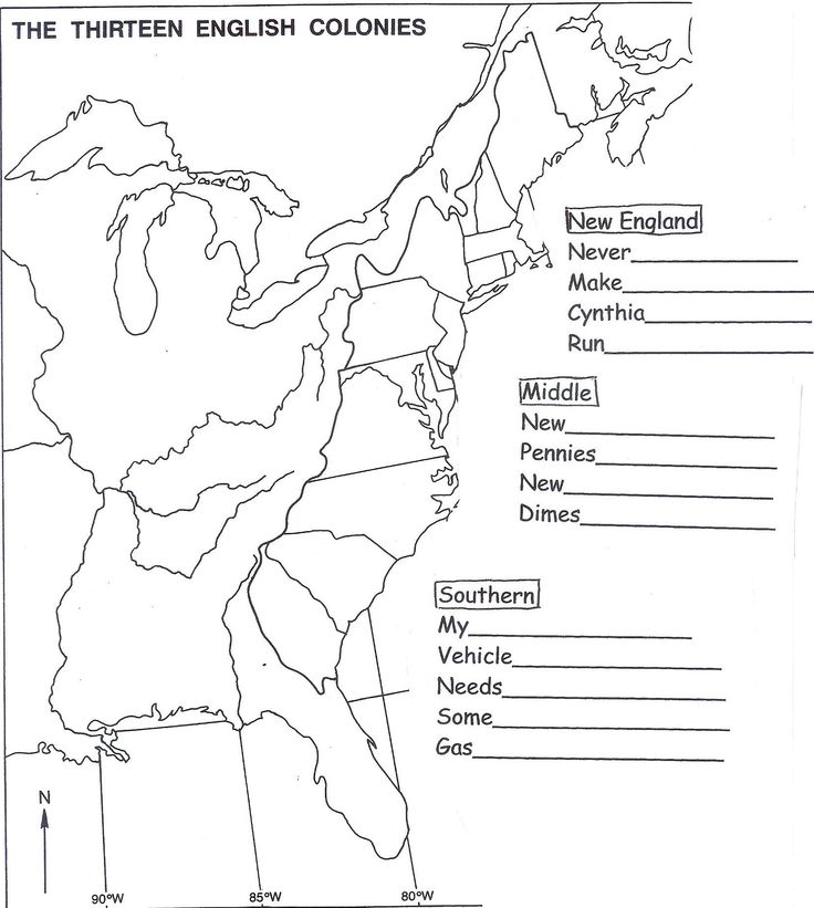 13 Colonies Coloring Map Blank 13 Colonies Map Worksheet 5th