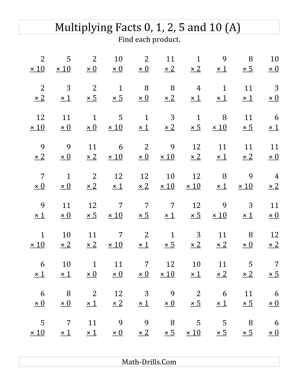 2s Multiplication Worksheet