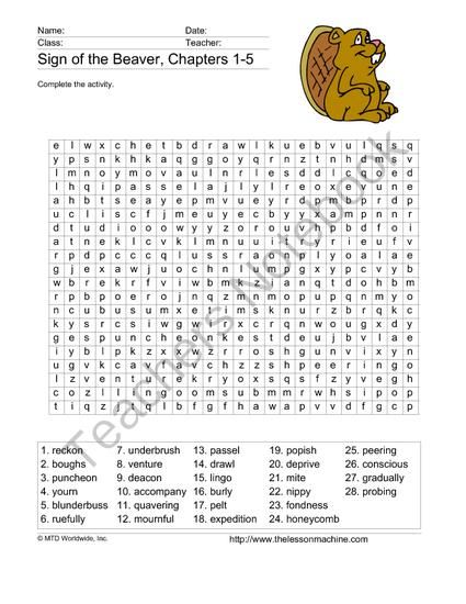 8 Best Sign Of The Beaver Unit Study Images On Free Worksheets Samples