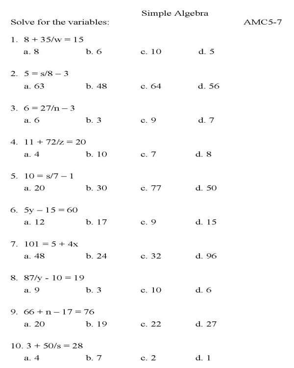 8th Grade Math Worksheets 14 Best Images Of Pre Algebra 7th Grade