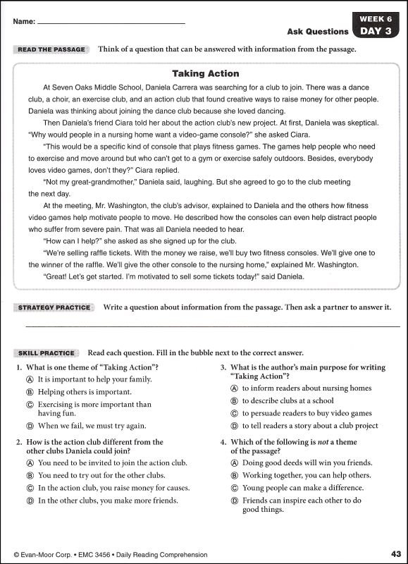 8th Grade Reading Comprehension Pdf