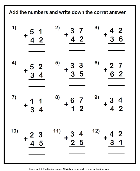 Adding Two Digit Numbers With Regrouping Worksheets Worksheets For