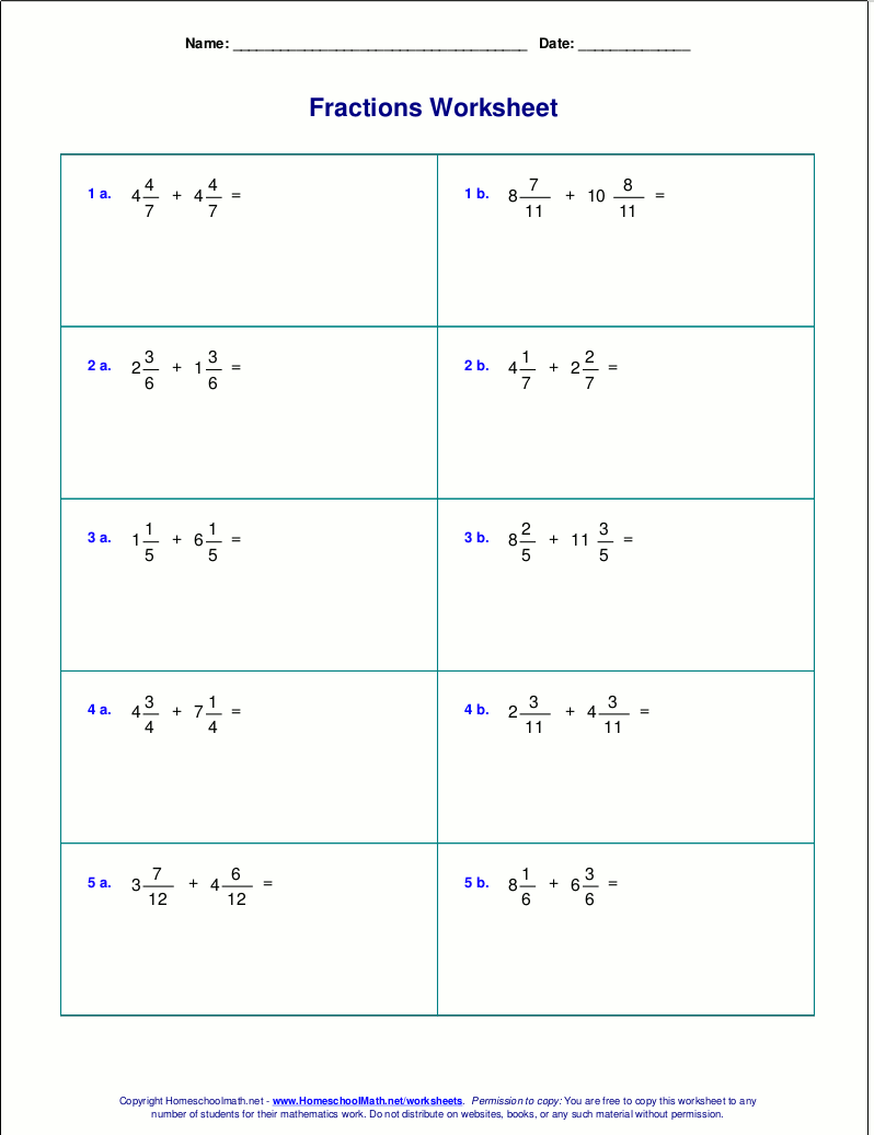 Additionnd Subtraction Mixed Practice Worksheets