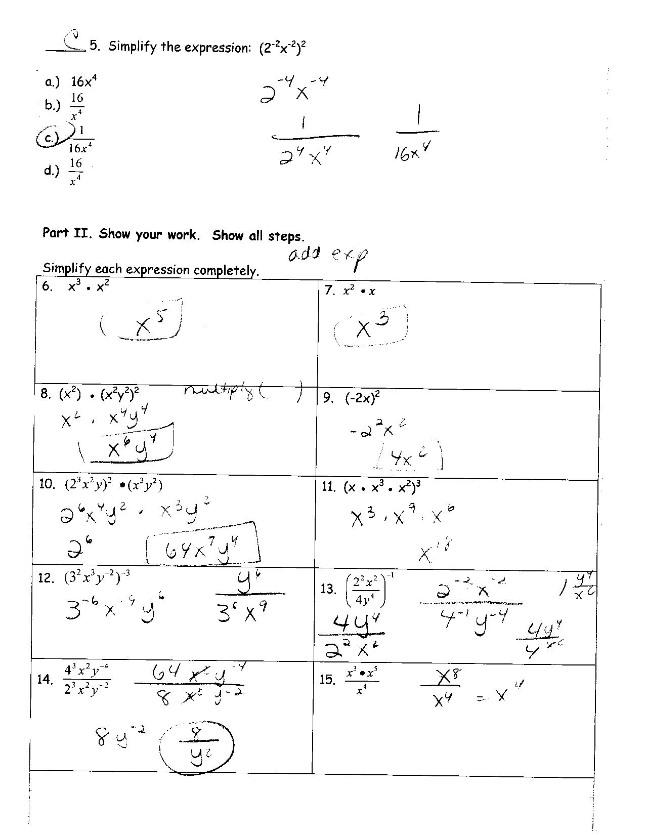 Algebra 1 Slope Intercept Form Worksheets 1 Answer Key