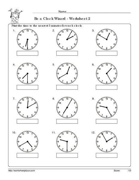 Analog Clock Worksheet