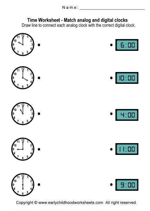 Analog Clock Worksheets