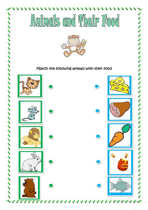 Animals And Their Food Worksheet | Free Worksheets Samples