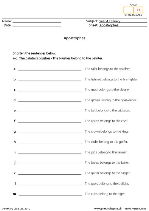 Year 7 Free Worksheets