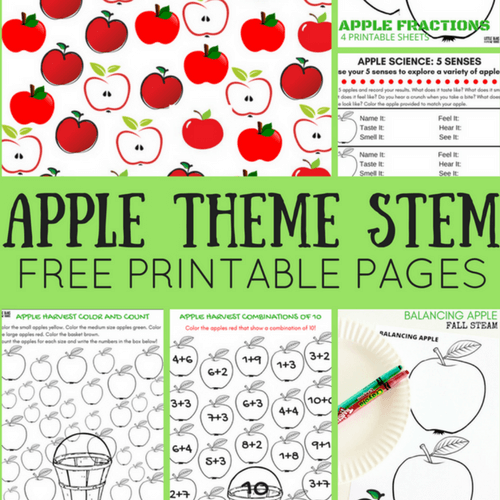 Apple Theme Worksheets And Apple Stem Activities {free Pages}