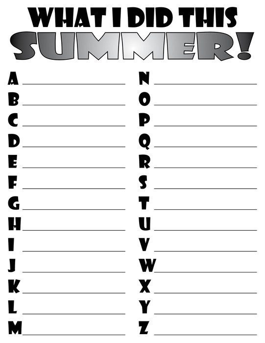 Back To School Activity Sheets What I Did This Summer Free