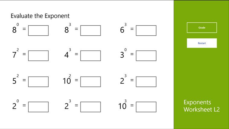 Basic Exponents Worksheets Worksheets For All