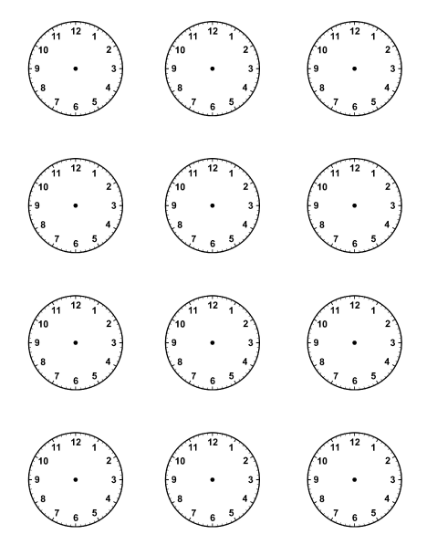 Blank Clock Worksheets Blank Clock Faces Piece Pinteres
