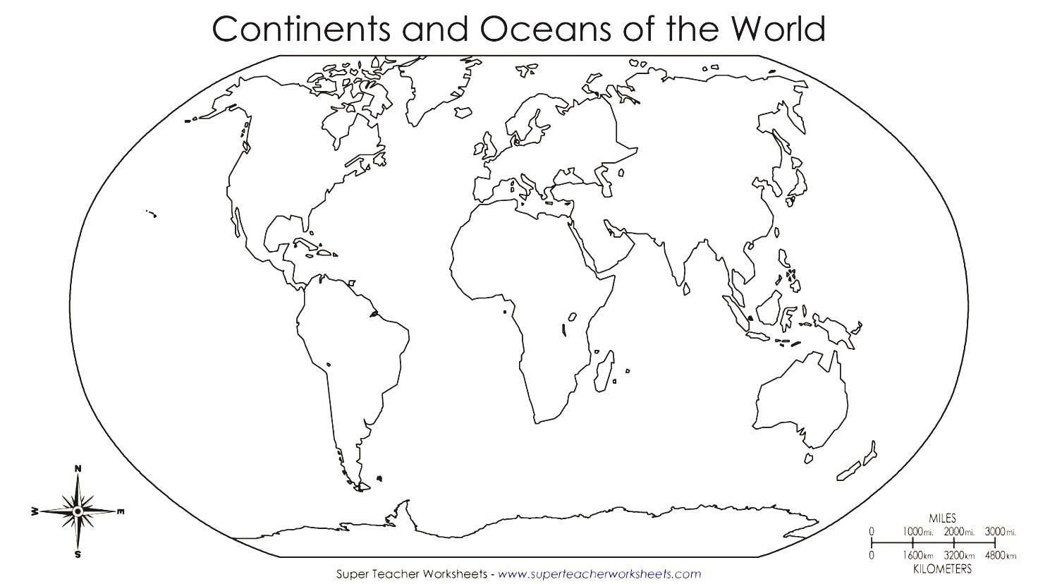 Blank World Map Continents Pdf Best Of With Scale Ks2 Printable
