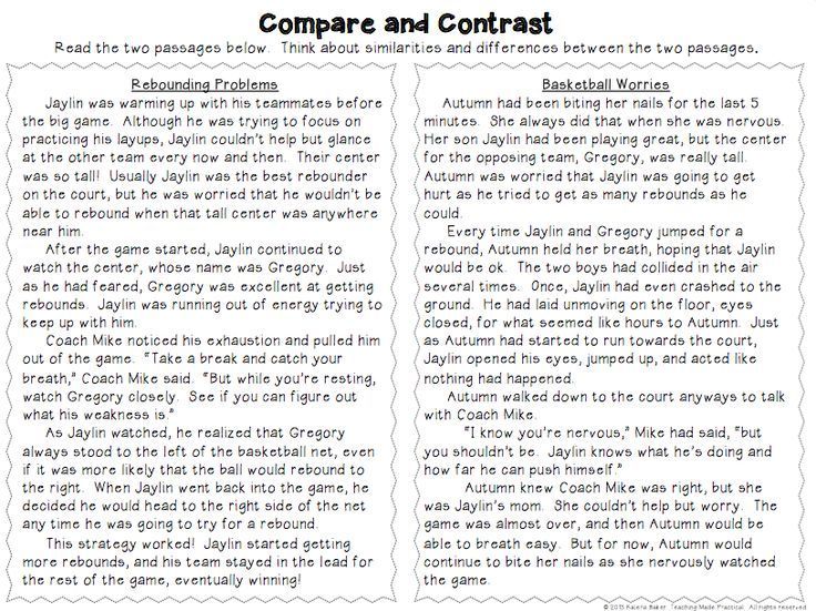 Compare And Contrast Activities Unit