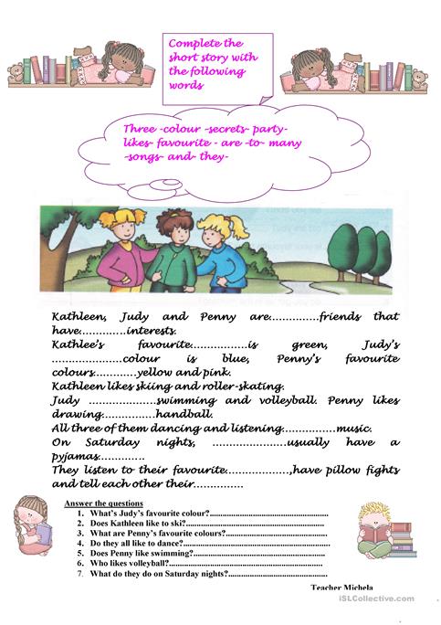 Complete The Short Story Worksheet