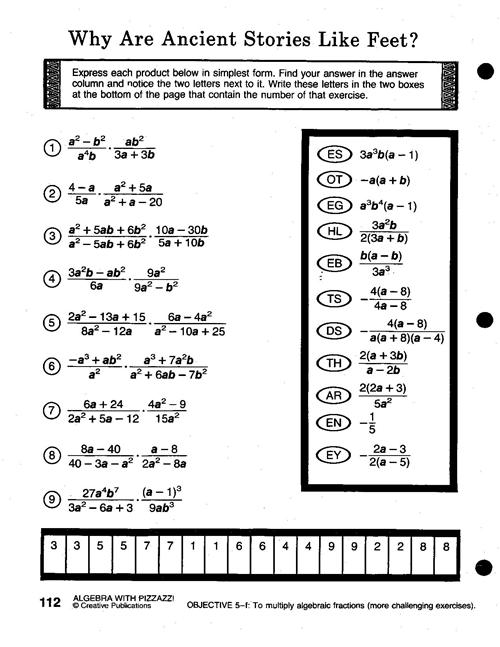Cryptic Quiz Math Worksheets Answers
