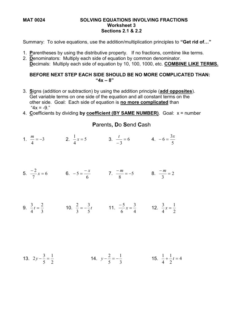 Distributive Property Equations Worksheets