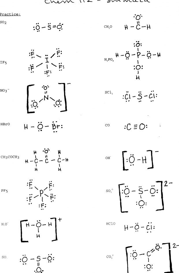Electron Dot Diagrams And Lewis Structures Worksheet Answers