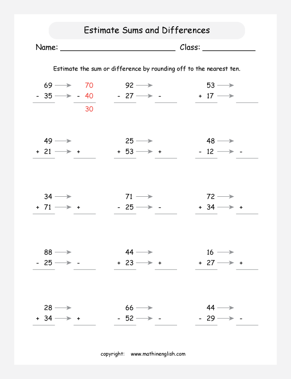Estimate Fraction Sums And Differences Worksheet Worksheets For
