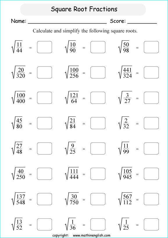 Estimating Square Roots Worksheet Worksheets For All